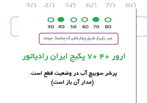 علت ارور ۴۰ ۷۰ پکیج ایران رادیاتور چیست؟ علت ارور ۴۰ ۷۰ پکیج ایران رادیاتور چیست؟